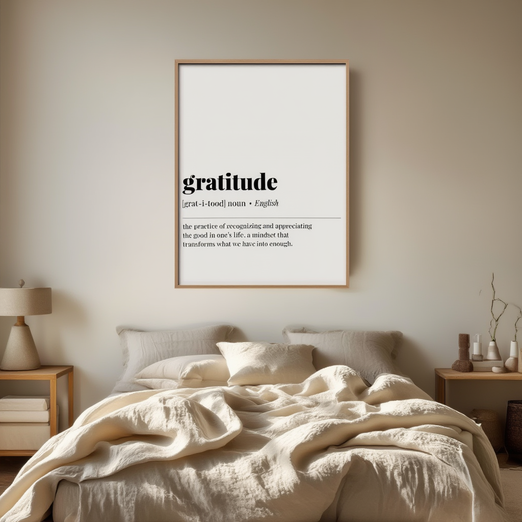 Gratitude Definition – Minimalist Wall Art Print