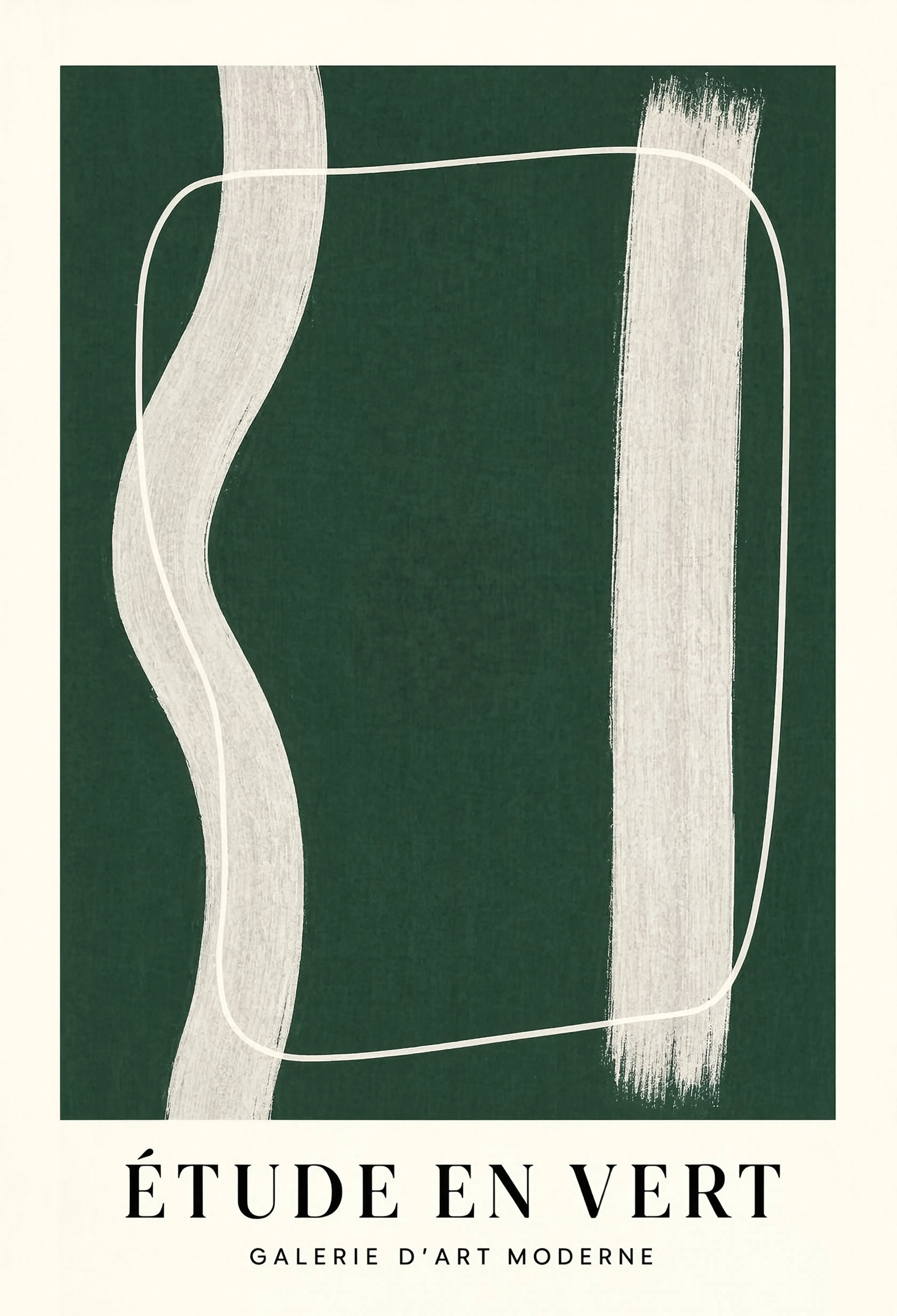 Étude en Vert | Contemporary Botanical Abstract Wall Art Print