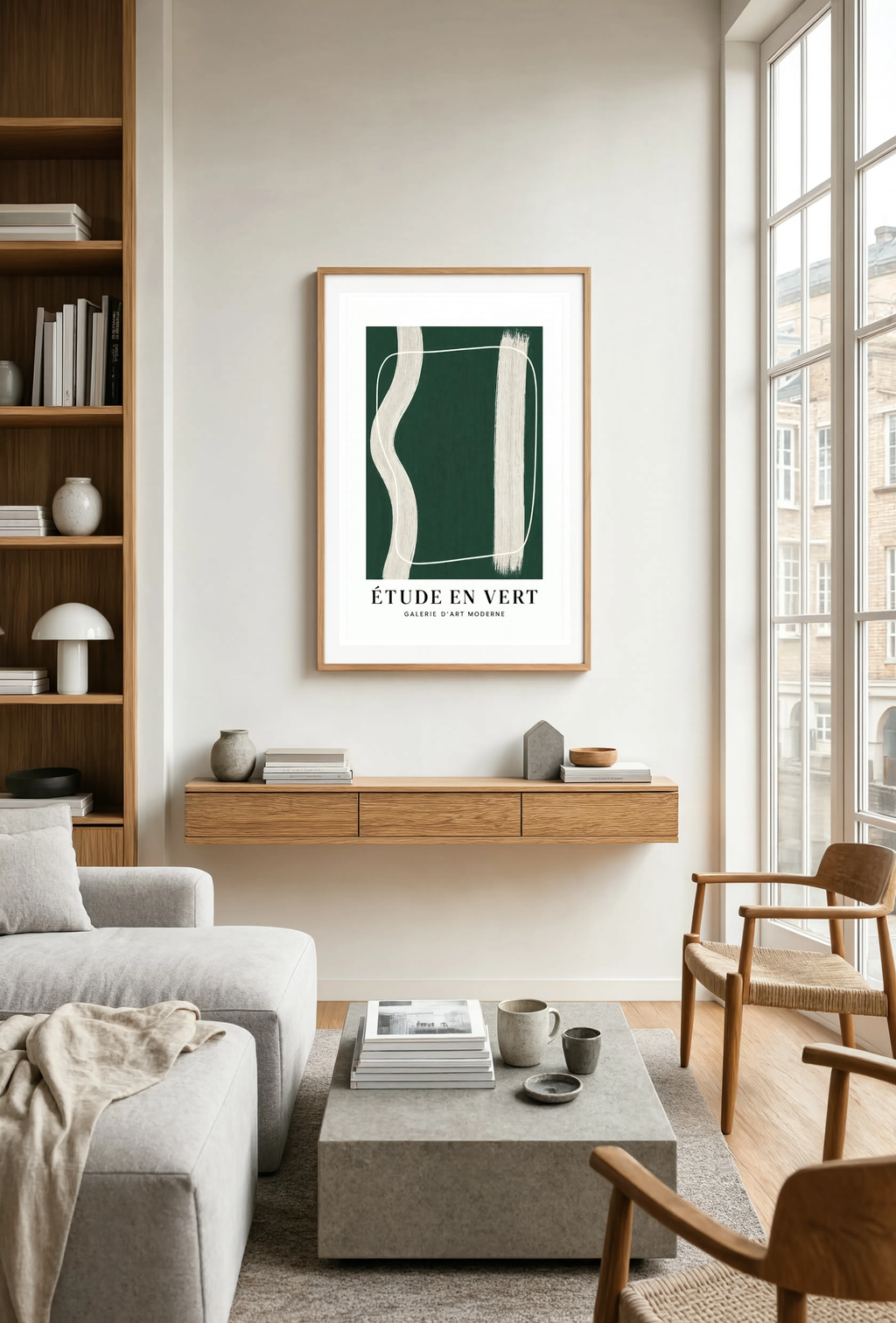 Étude en Vert | Contemporary Botanical Abstract Wall Art Print