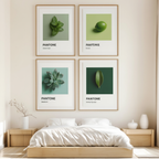 Set of 4 Pantone-Inspired Formal Garden, Green Haze, Peridot & Seafoam Green – Minimalist Color Art Prints