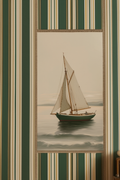 Green & Gold Sailboat – Minimalist Wall Art Print