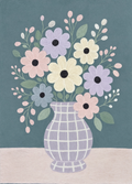 Grid Vase Florals – Vertical I | Contemporary Botanical Wall Art Print