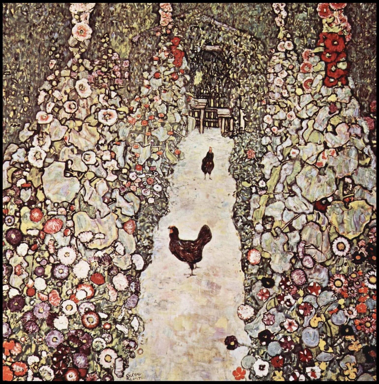 Gustav Klimt - Garden with Roosters