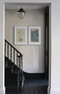Set of 2 Navy Abstract I + Monochrome Poppies in Striped Bowl | Scandinavian & Botanical Wall Art Prints