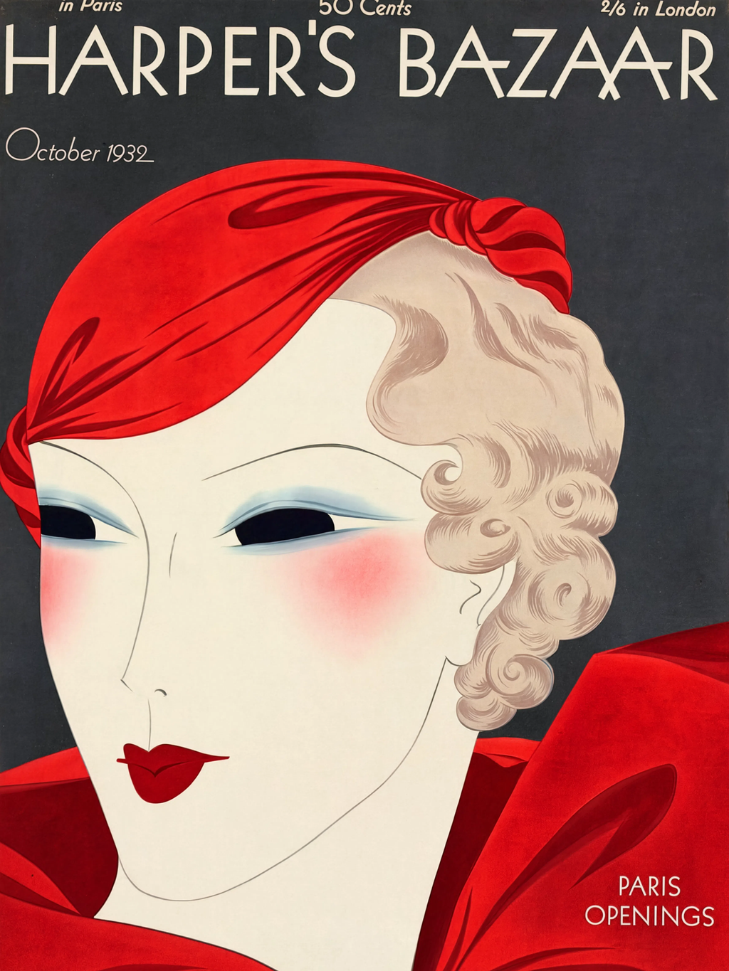 Harper's Bazaar October 1935 – Paris Openings Vintage Fashion Art Print