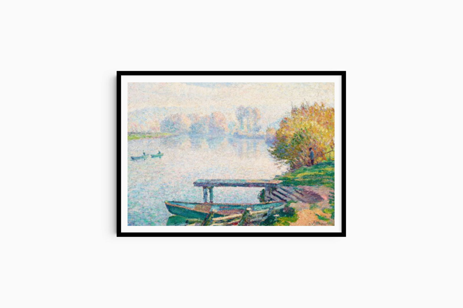 Henri Lebasque - L’étang de Saint-Pierre, pêcheur et barques