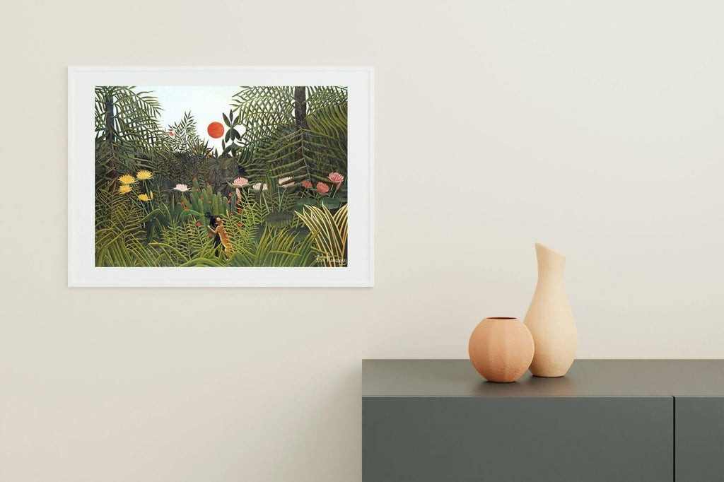 Henri Rousseau - Jungle with Setting Sun