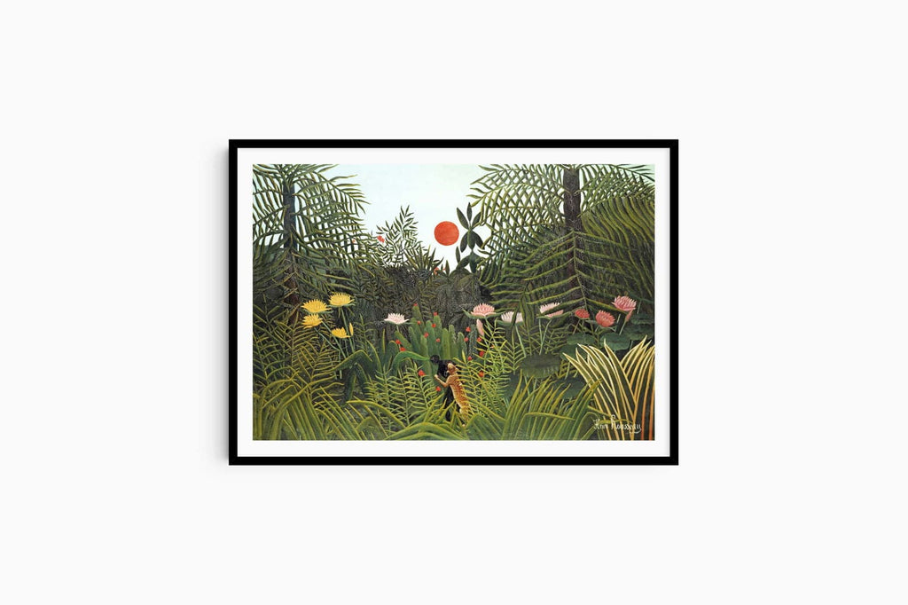 Henri Rousseau - Jungle with Setting Sun