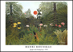 Henri Rousseau - Jungle with Setting Sun Poster