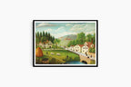 Henri Rousseau - Pastoral Landscape with Stream, Fisherman and Stroller