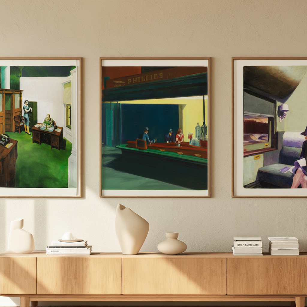 Set of 3 Edward Hopper – Fine Art Prints Collection - Hakyarts
