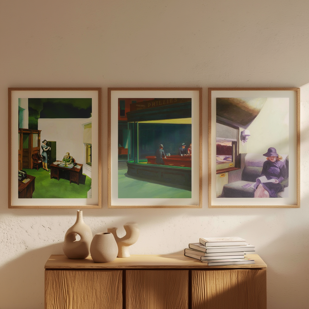 Set of 3 Edward Hopper – Fine Art Prints Collection - Hakyarts