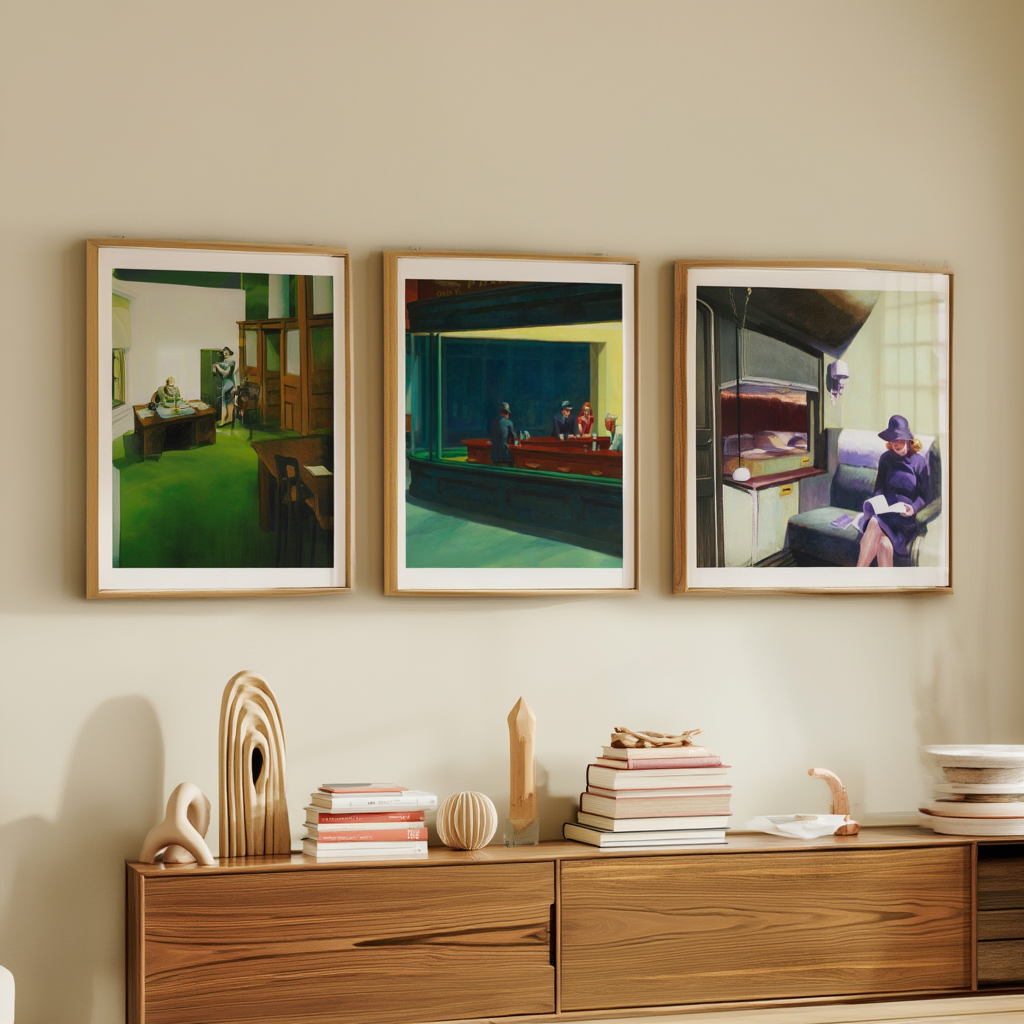 Set of 3 Edward Hopper – Fine Art Prints Collection - Hakyarts