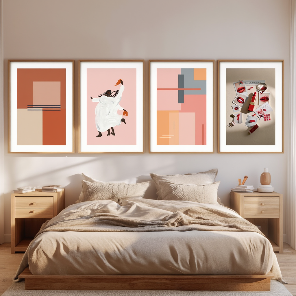 Set of 4 Girlhood Illustrative Art Prints – Whimsical & Nostalgic Wall Decor - Hakyarts