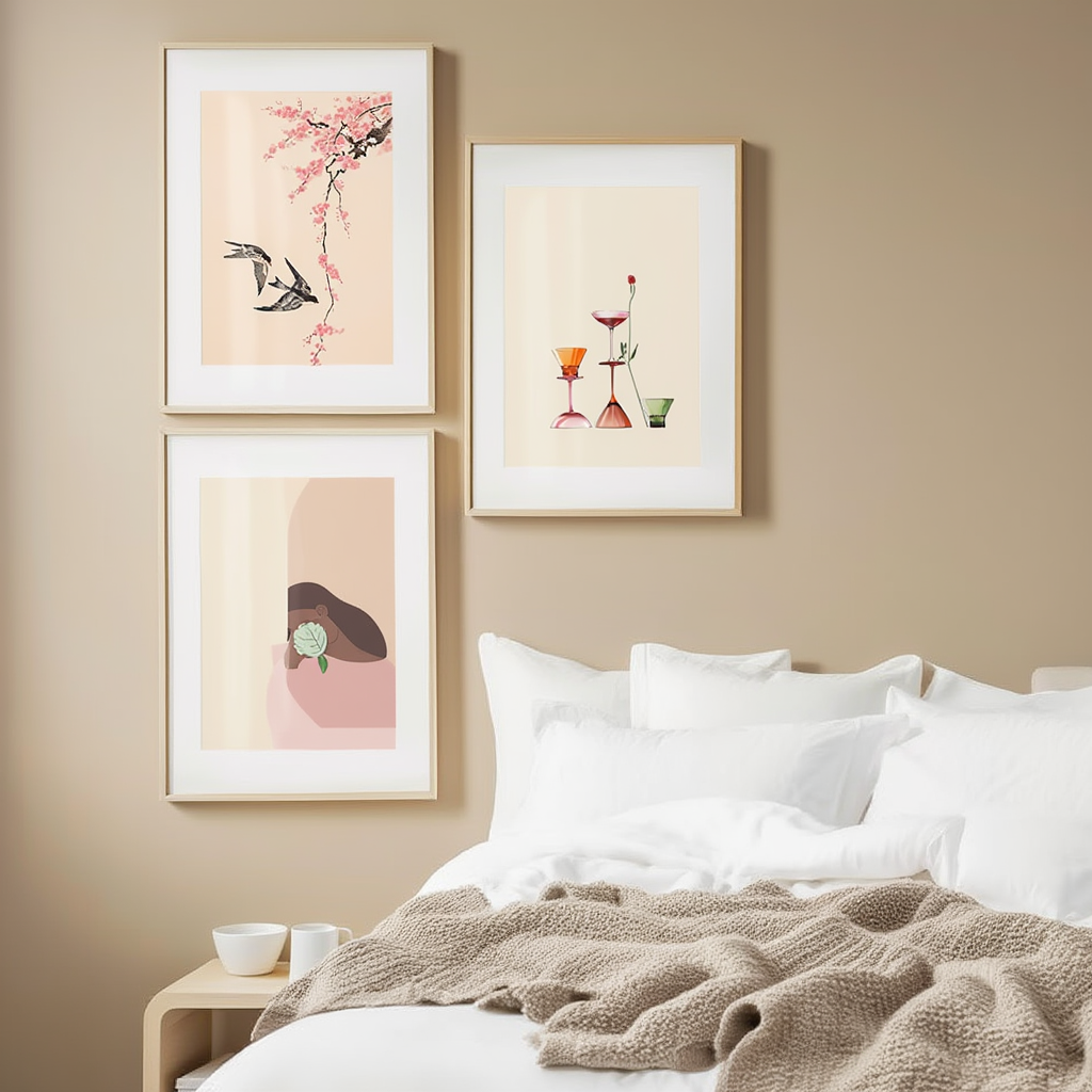 Set of 3 Figurative Everyday Life Art Prints – Modern Contemporary Wall Decor - Hakyarts