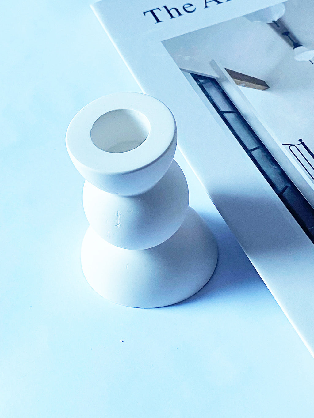 Minimalist Half Sphere Plaster Candle – White Cream  Home Decor