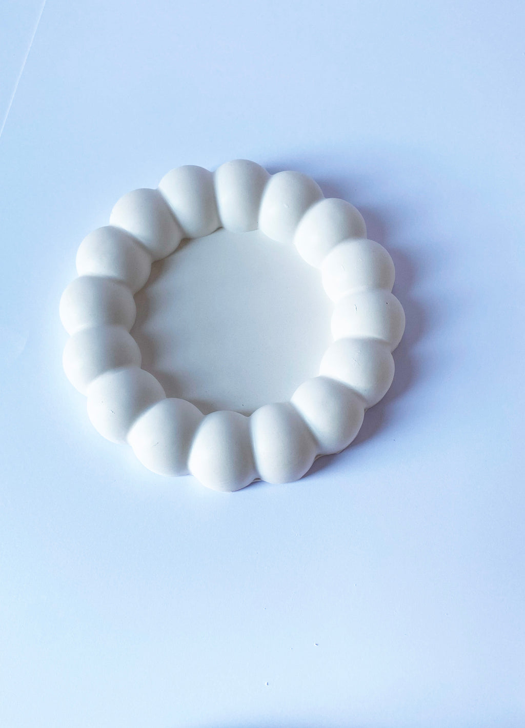 Minimalist Bubble Tray Coaster – White Cream Plaster Home Decor