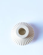 Minimalist Striped Candle Holder – White Cream Home Decor