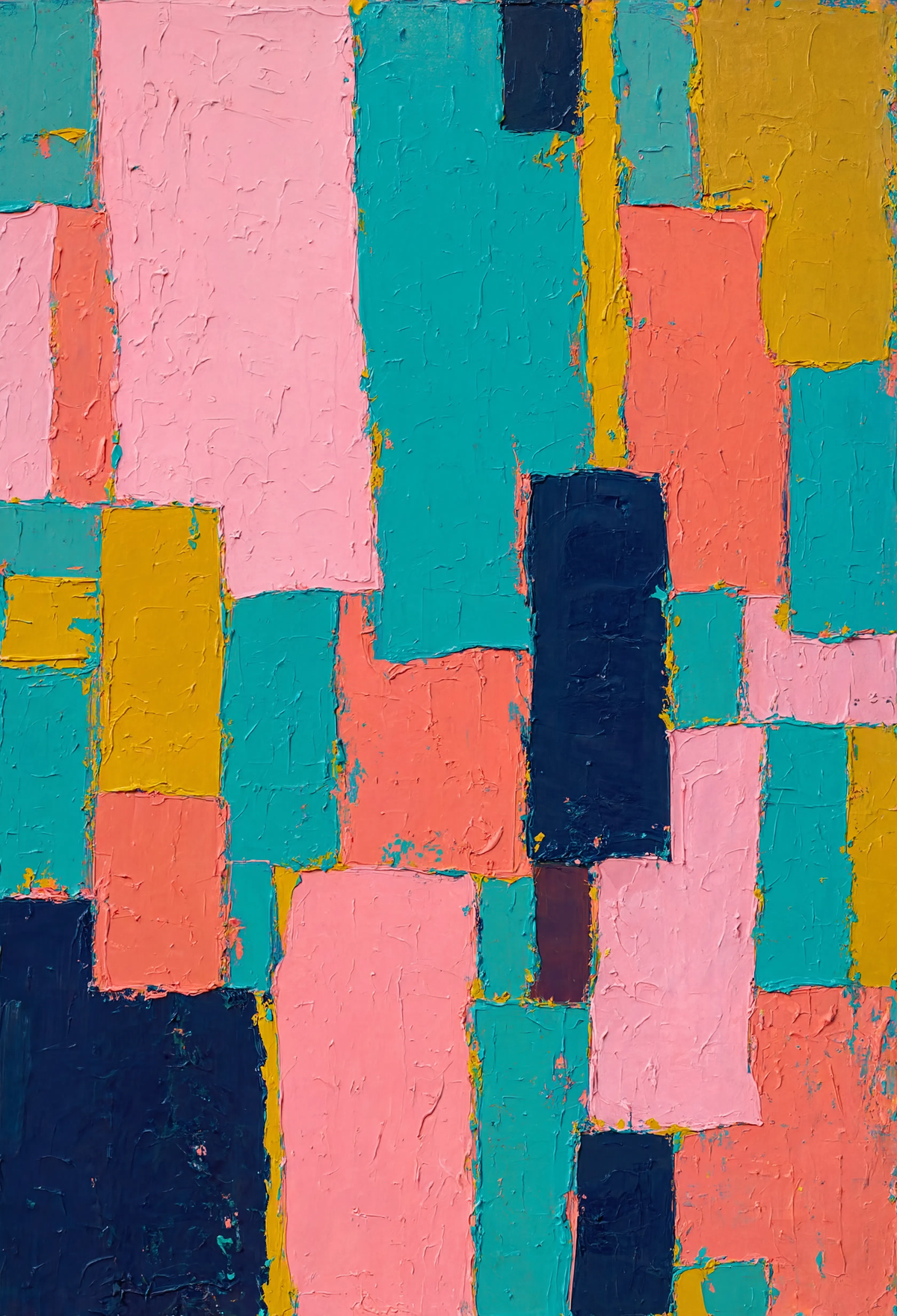 Impasto Color Fields I | Textured Contemporary Abstract Wall Art Print