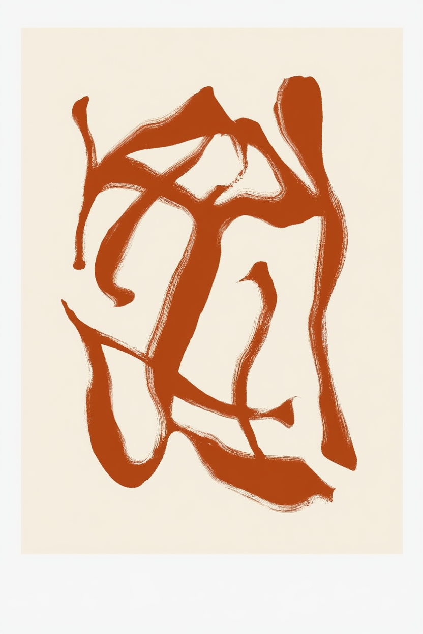 Set of 3 Abstract Brushstroke Art Prints – Modern Minimalist Wall Décor