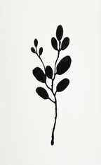 Set of 2 Minimalist Wall Art Prints | Monochrome Ink Botanical & Dashed Pastel Abstract