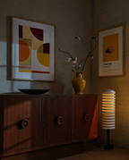Set of 2 Modern Abstract Wall Art Prints – Spicy Mustard & Prismatic Forms Gallery Set