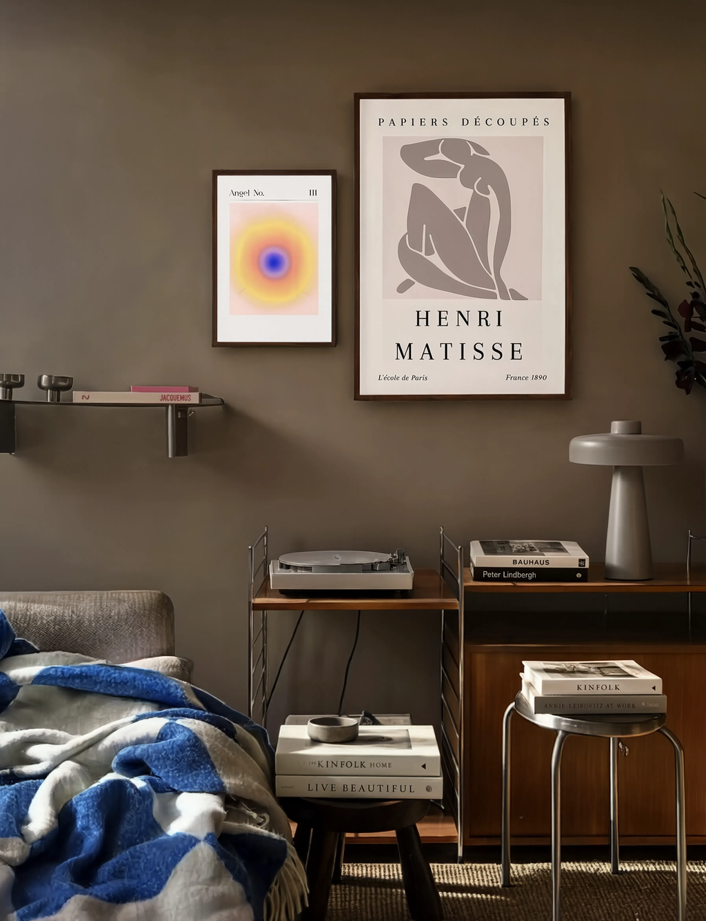 Set of 2 Boho Abstract & Feminine Art Prints – Radiant Circle & Earth Tone Silhouette Gallery Set