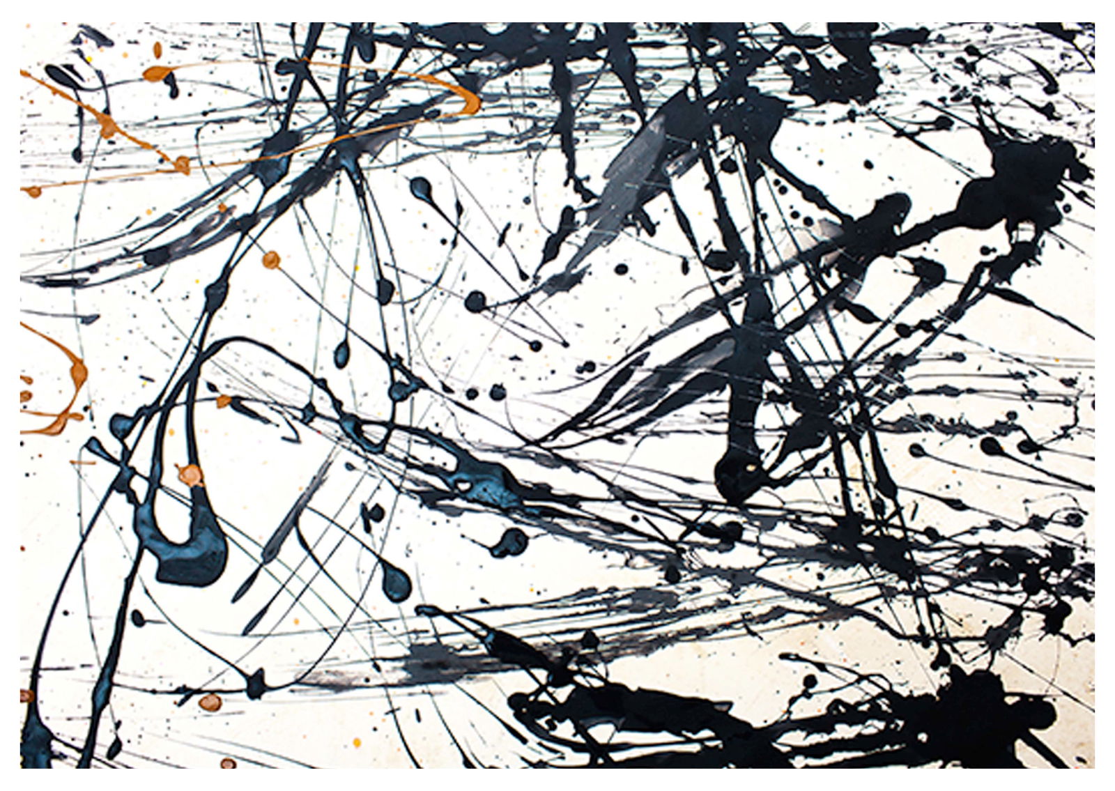 Jackson Pollock Inspired Black Liquid Splash Poster