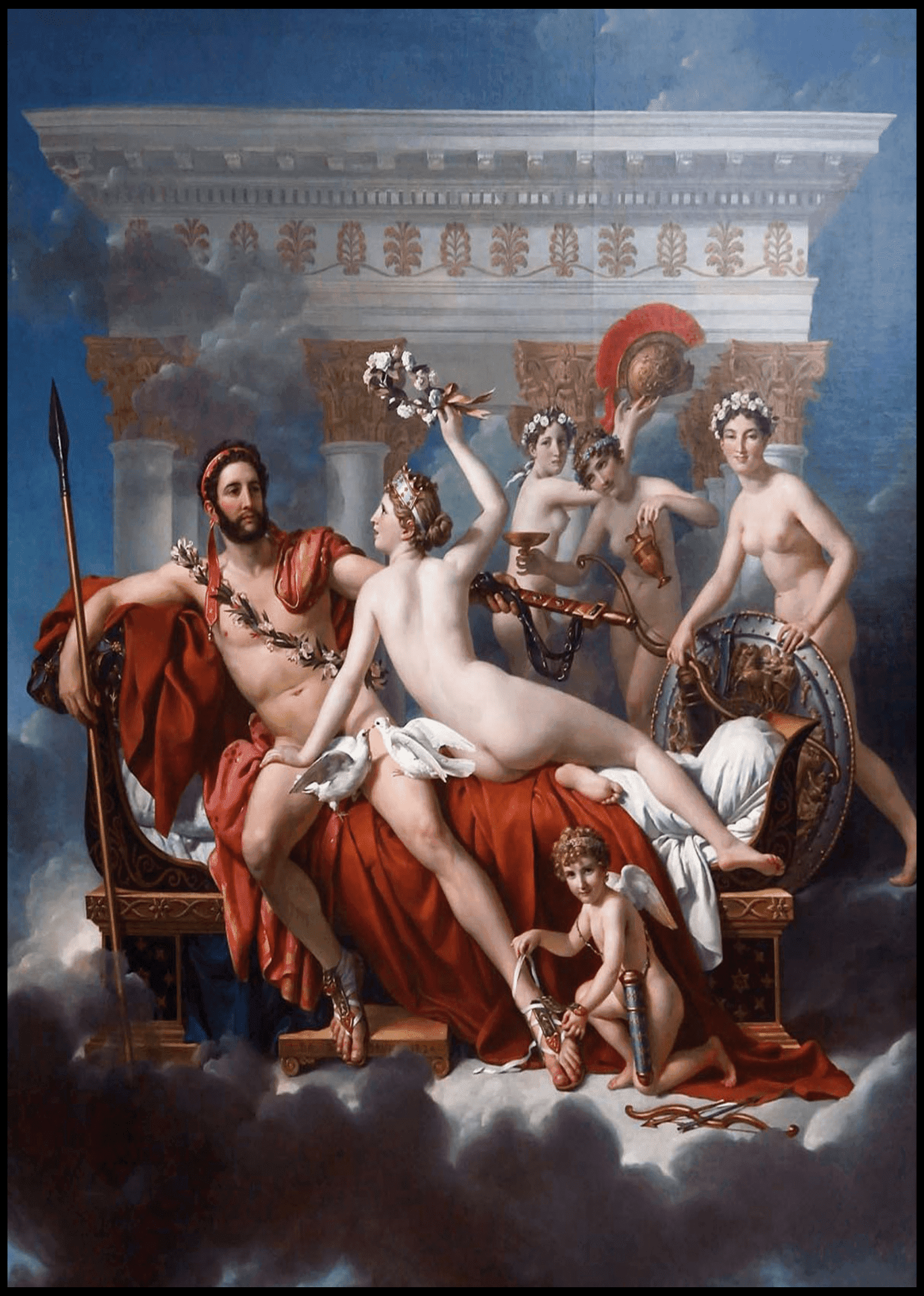 Jacques-Louis David - Mars Being Disarmed by Venus - Hakyarts