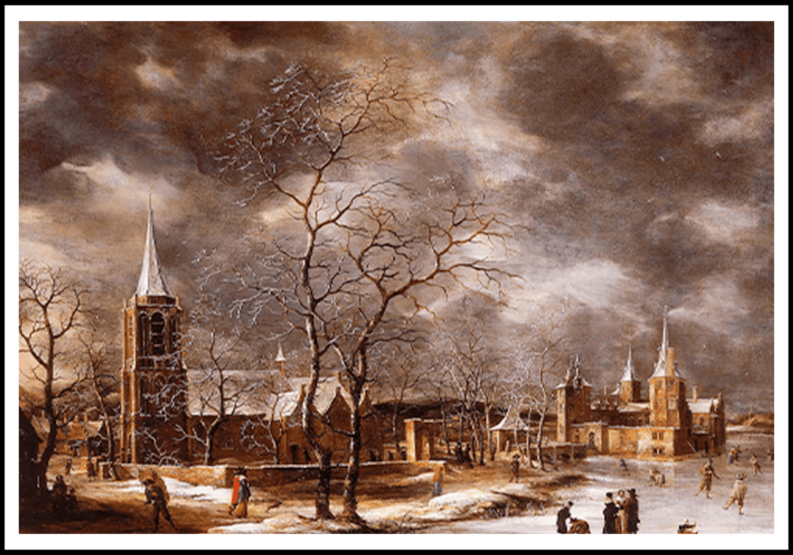 Jan Abrahamsz - Warmond Castle in a Winter Landscape - Hakyarts