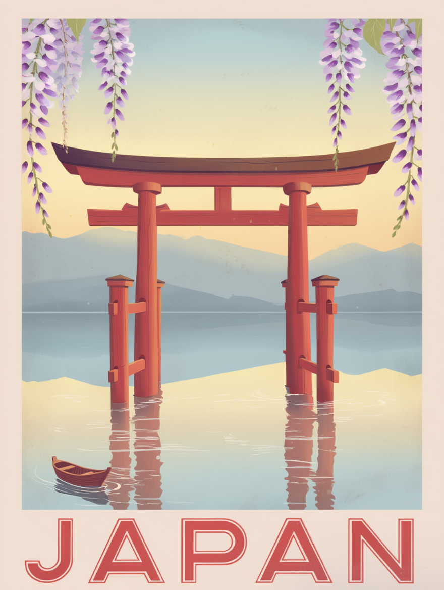 Illustrated Japan – Minimalist Travel Art Print