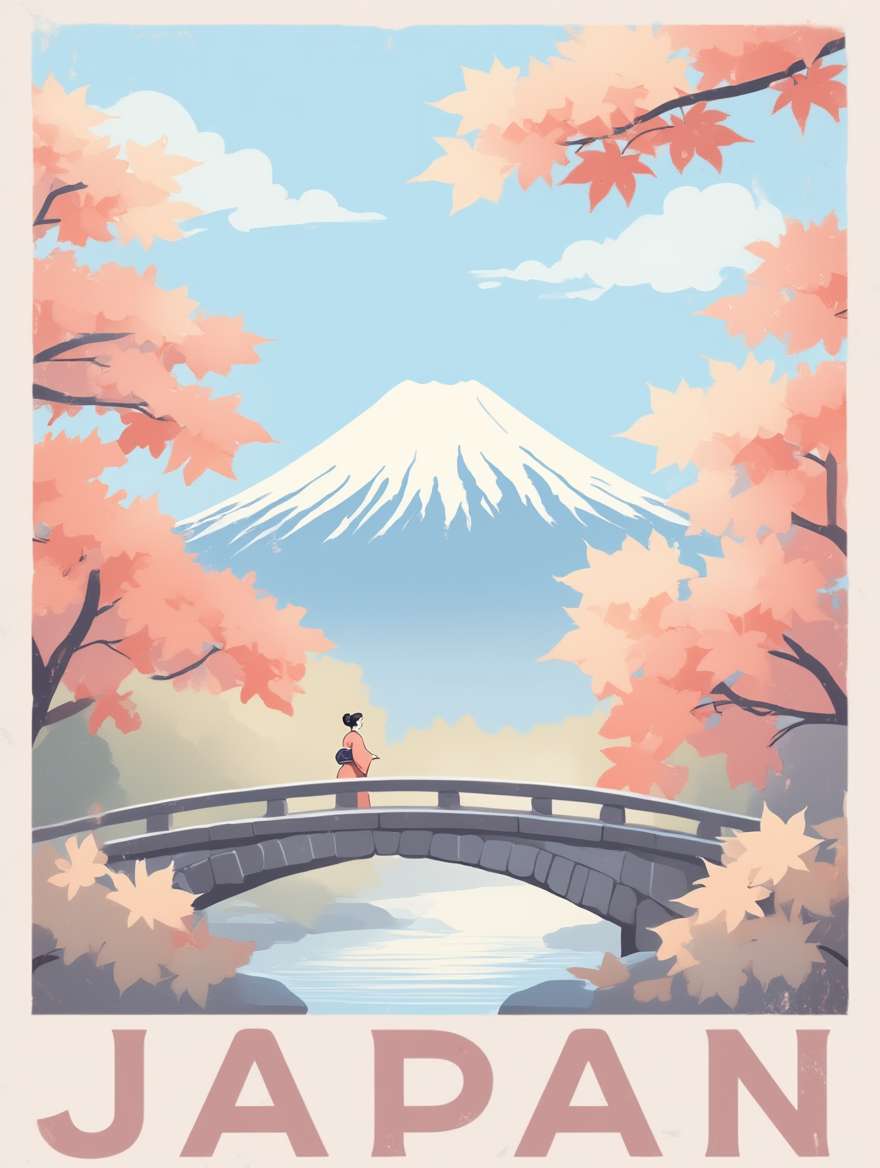 Mount Fuji Illustrated Print