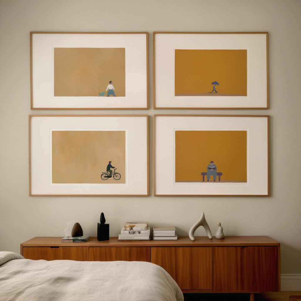 Set of 4 “Modular Dimensions” – Minimalist Geometric Wall Art Prints - Hakyarts