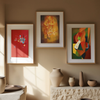 Set of 3 – Modernist & Expressionist Art Prints –  Dumpfes Rot, Composition & The Man Under the Pear Tree - Hakyarts