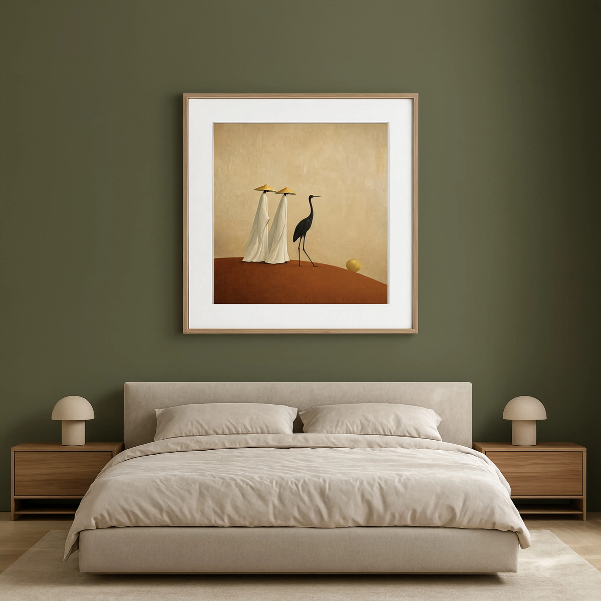 Two Figures and a Bird | Contemporary Figurative Wall Art Print