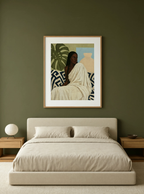 The Draped Goddess | Modern Black Woman Art Print description