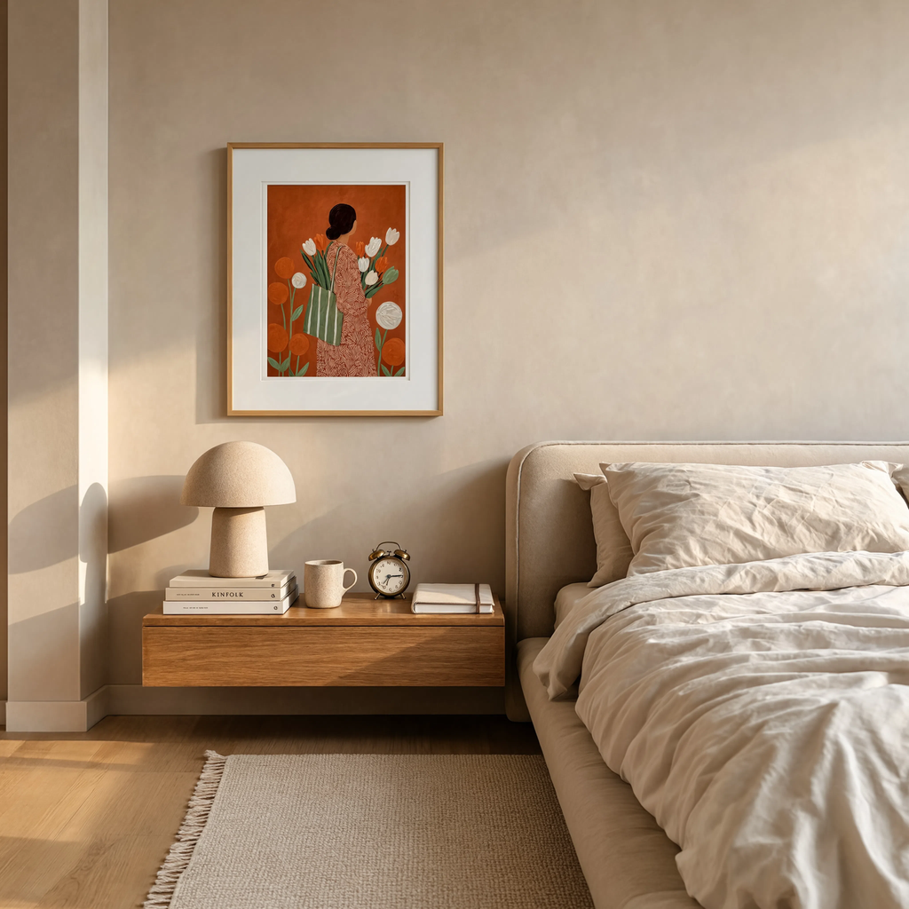 Terracotta Tulip Print | Contemporary Botanical Floral Wall Art