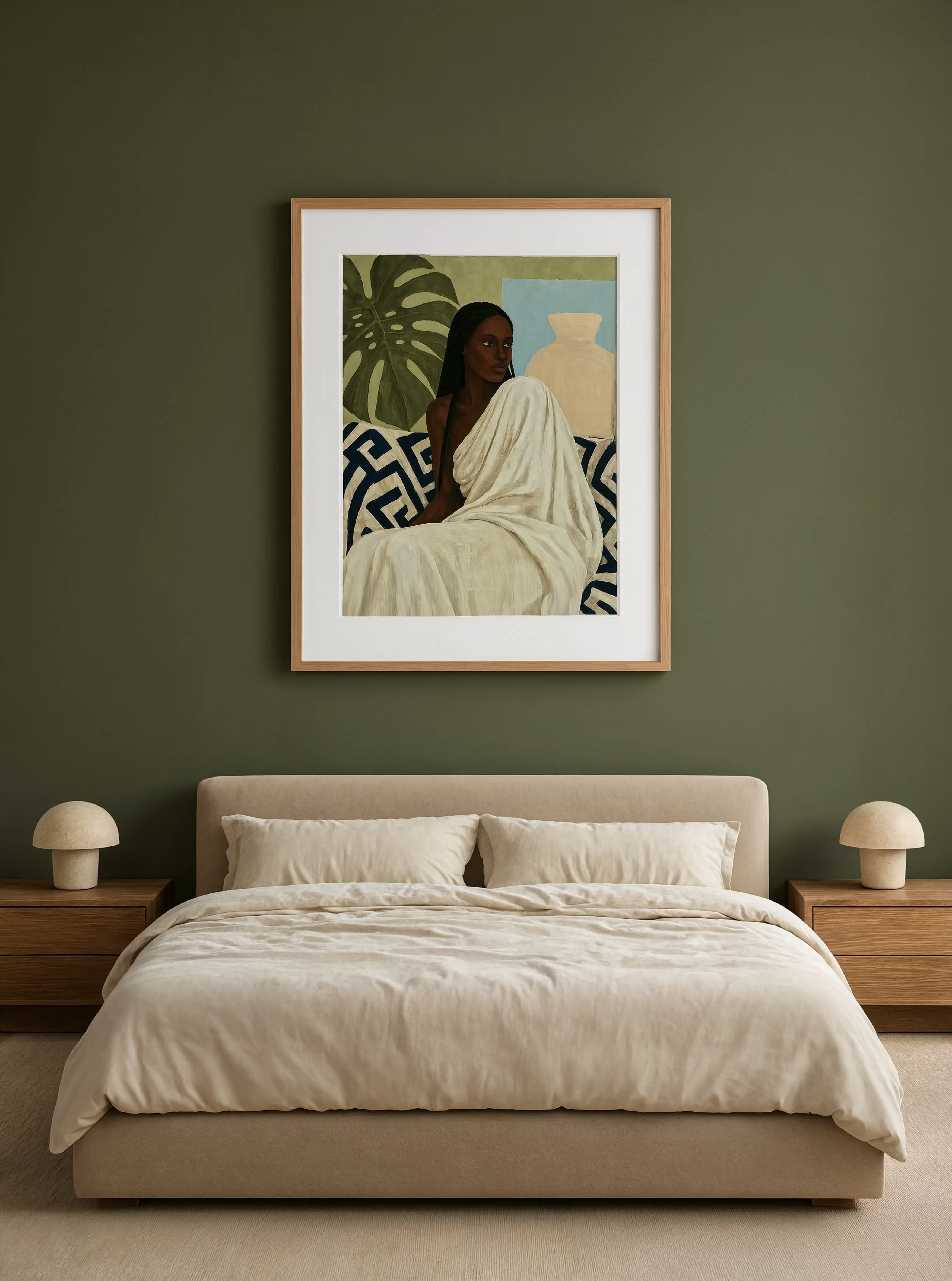 The Draped Goddess | Modern Black Woman Art Print description