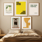 Abstract Geometric Positivity – 5 Modern Wall Art Prints - Hakyarts