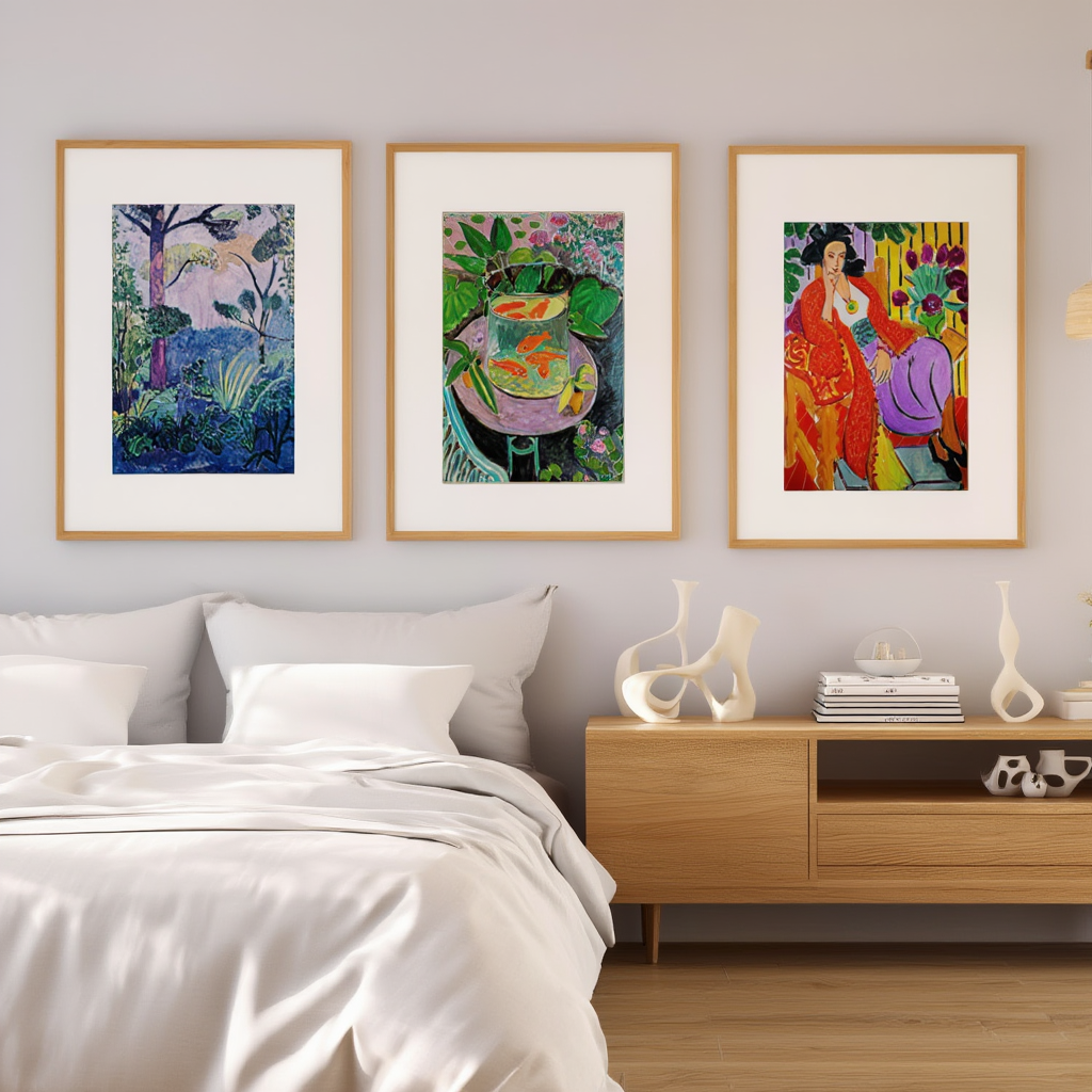 Set of 3 Henri Matisse – Moroccan Landscape, The Goldfish & Odalisque with the Red Coat – Fine Art Prints - Hakyarts