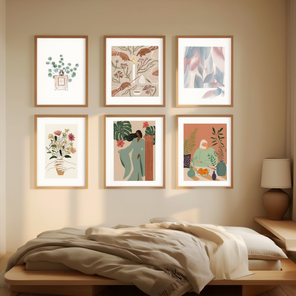 Floral & Figurative Wall Art – 6 Prints Mix & Match Collection