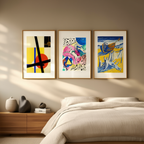 Set of 3 – Bauhaus & Expressionist Modern Art Prints - Hakyarts