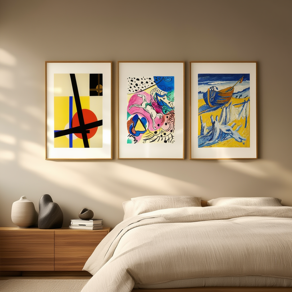 Set of 3 – Bauhaus & Expressionist Modern Art Prints