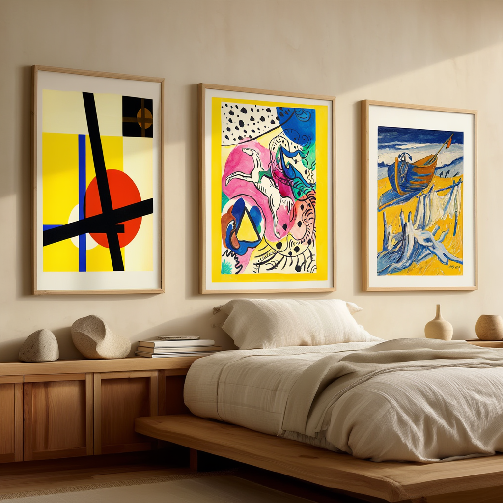 Set of 3 – Bauhaus & Expressionist Modern Art Prints