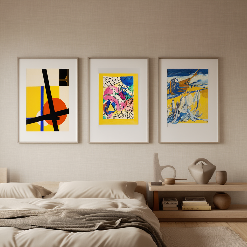Set of 3 – Bauhaus & Expressionist Modern Art Prints