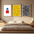 Set of 3 Geometric Bauhaus Art Prints – Modernist Abstract Wall Art - Hakyarts