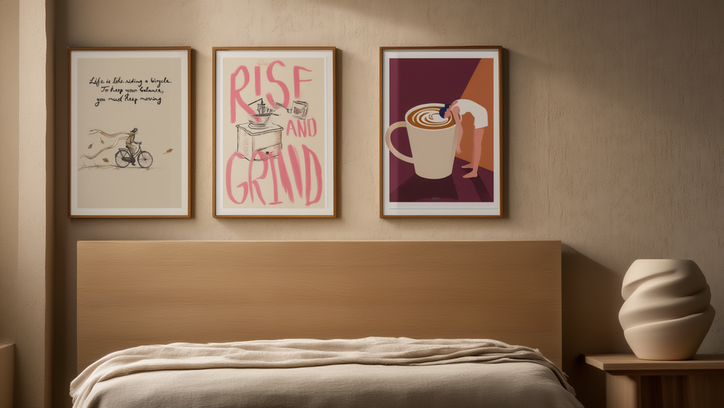 Set of 3 “Rise and Grind” Morning Routine Prints – Motivational Wall Art - Hakyarts