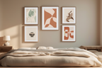 5 Geometric Earth Tone Women Line Art Prints – Abstract Modern Wall Art Collection for Living Room, Bedroom & Studio Decor - Hakyarts