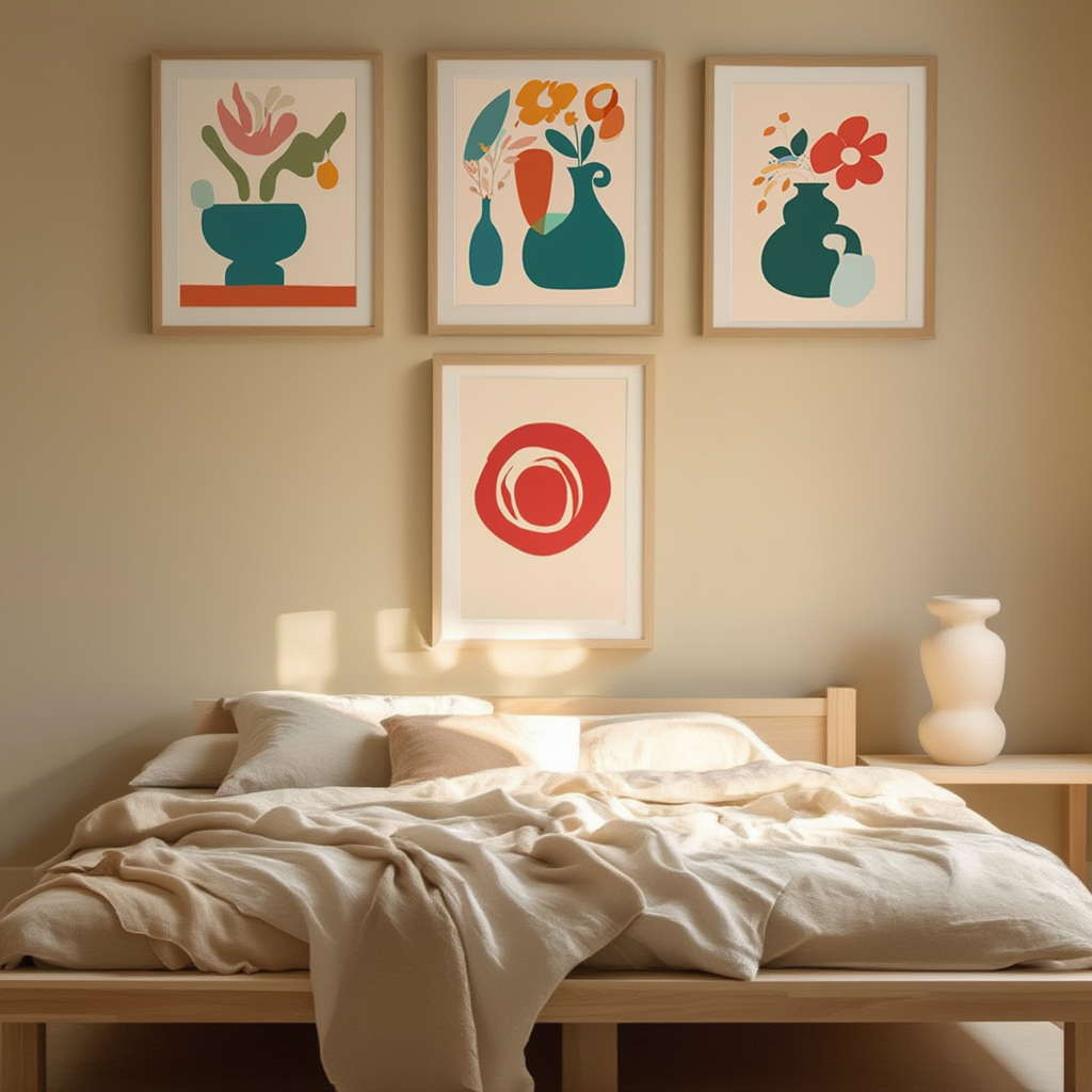 Modern Line Curve – Set of 5 Abstract Art Prints - Hakyarts