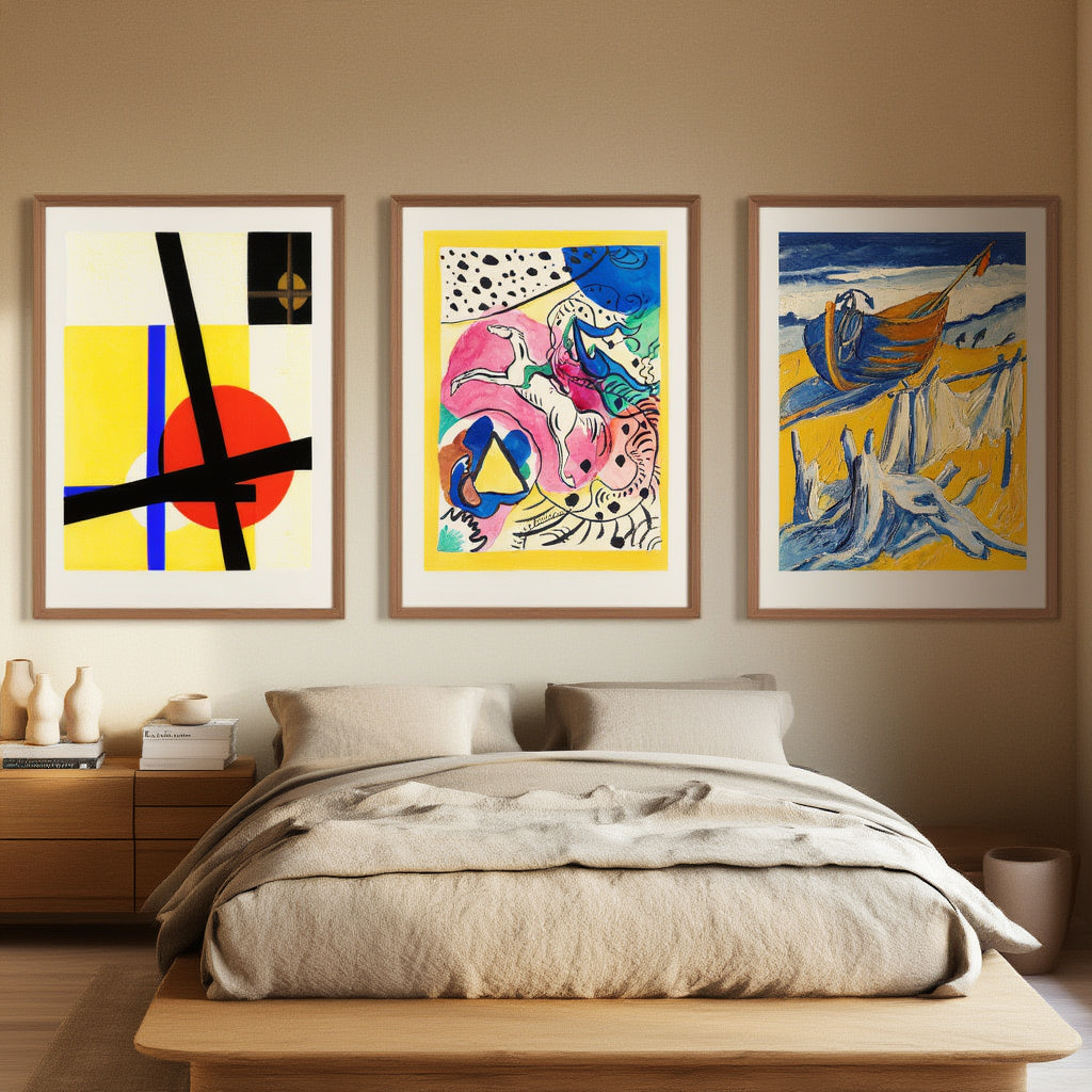Set of 3 – Bauhaus & Expressionist Modern Art Prints